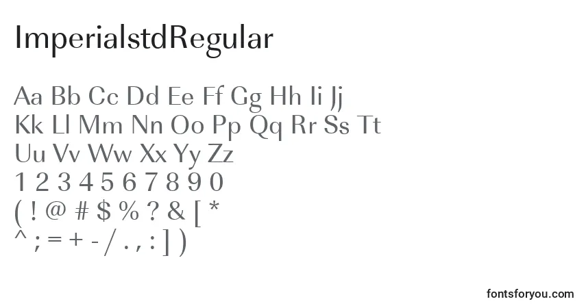 Шрифт ImperialstdRegular – алфавит, цифры, специальные символы