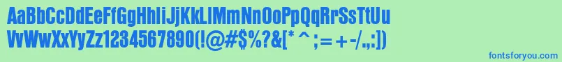 PffusionsansHeavy Font – Blue Fonts on Green Background