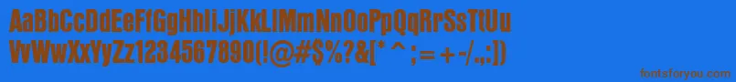 PffusionsansHeavy Font – Brown Fonts on Blue Background