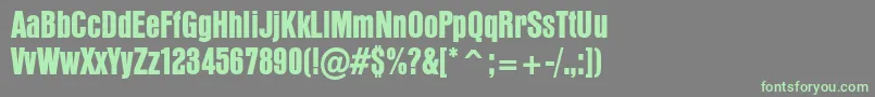 PffusionsansHeavy Font – Green Fonts on Gray Background