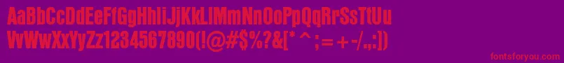 PffusionsansHeavy Font – Red Fonts on Purple Background