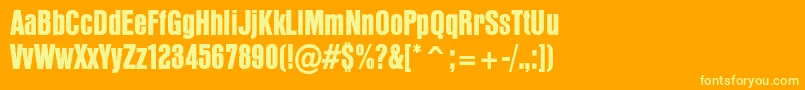 PffusionsansHeavy Font – Yellow Fonts on Orange Background