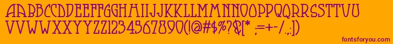 Smorgasbord Font – Purple Fonts on Orange Background