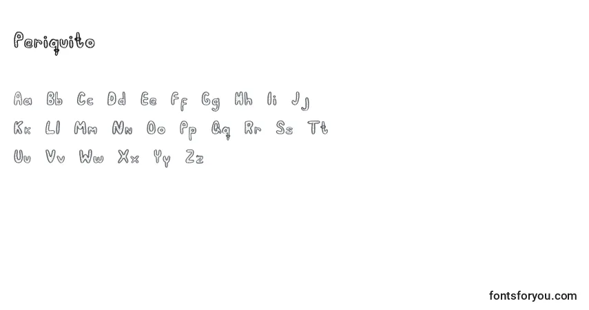 A fonte Periquito1 – alfabeto, números, caracteres especiais