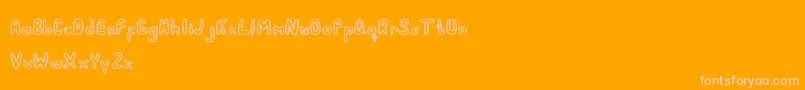 Periquito1-Schriftart – Rosa Schriften auf orangefarbenem Hintergrund