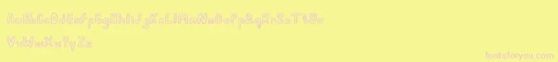 Periquito1-fontti – vaaleanpunaiset fontit keltaisella taustalla