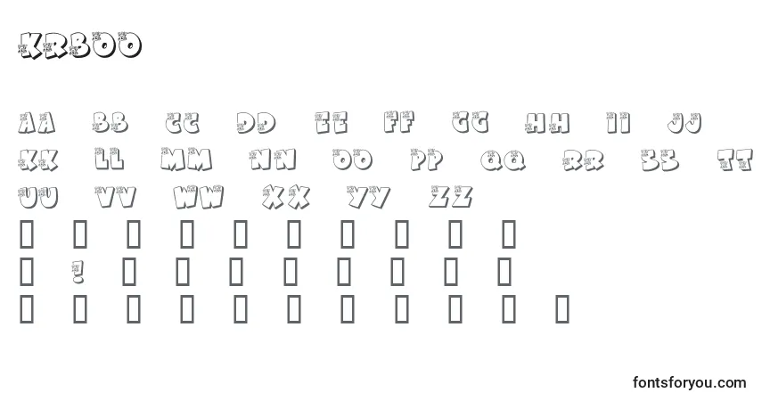 Schriftart KrBoo – Alphabet, Zahlen, spezielle Symbole