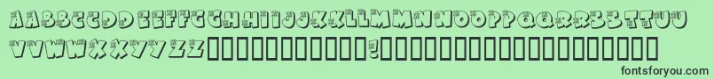 KrBoo Font – Black Fonts on Green Background