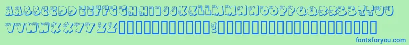 KrBoo Font – Blue Fonts on Green Background