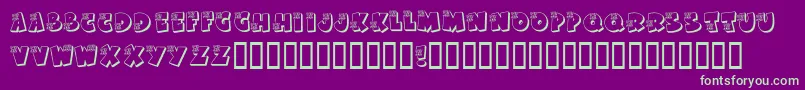 KrBoo Font – Green Fonts on Purple Background