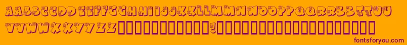 KrBoo Font – Purple Fonts on Orange Background