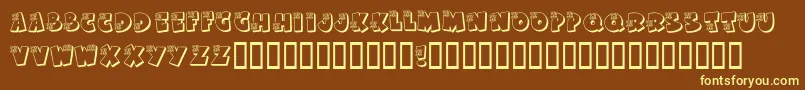 KrBoo Font – Yellow Fonts on Brown Background