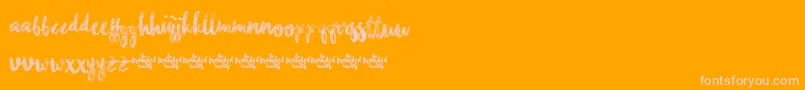 ChasingEmbersDemoVersion-Schriftart – Rosa Schriften auf orangefarbenem Hintergrund