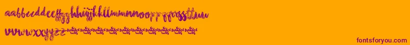 ChasingEmbersDemoVersion-Schriftart – Violette Schriften auf orangefarbenem Hintergrund