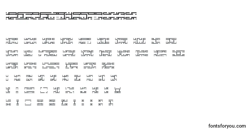 Czcionka EntangledLayerBBrk – alfabet, cyfry, specjalne znaki