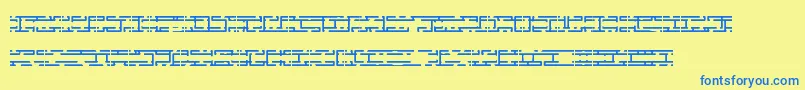 fuente EntangledLayerBBrk – Fuentes Azules Sobre Fondo Amarillo