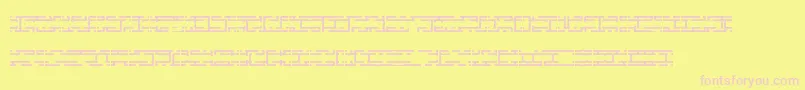 EntangledLayerBBrk-fontti – vaaleanpunaiset fontit keltaisella taustalla
