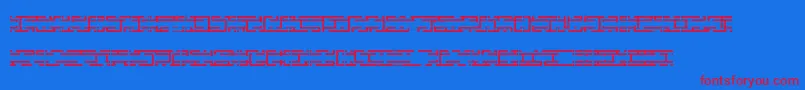 フォントEntangledLayerBBrk – 赤い文字の青い背景