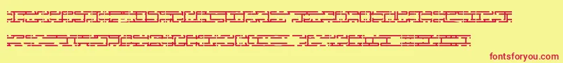 EntangledLayerBBrk Font – Red Fonts on Yellow Background