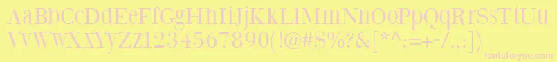 Steepodoniroman Font – Pink Fonts on Yellow Background