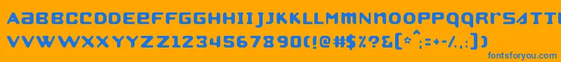 フォントStrobo ffy – オレンジの背景に青い文字