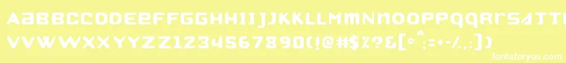 Strobo ffy-Schriftart – Weiße Schriften auf gelbem Hintergrund