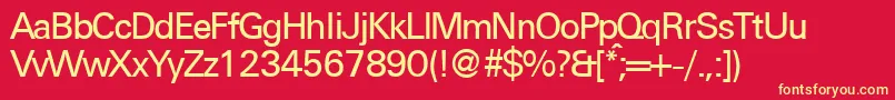 UniversaldbNormal Font – Yellow Fonts on Red Background