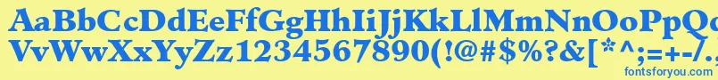 ClericBlackSsiBlack Font – Blue Fonts on Yellow Background