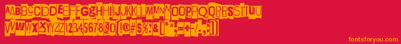 LievidenceNega Font – Orange Fonts on Red Background