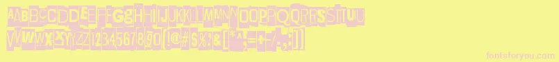 LievidenceNega-fontti – vaaleanpunaiset fontit keltaisella taustalla