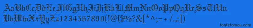MeriageDb Font – Black Fonts on Blue Background