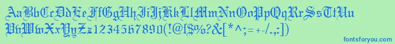 MeriageDb-fontti – siniset fontit vihreällä taustalla