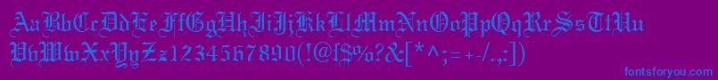 MeriageDb-fontti – siniset fontit violetilla taustalla