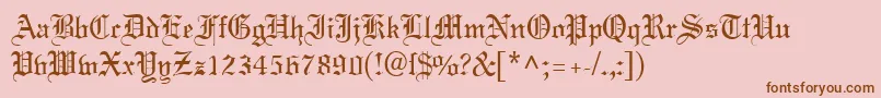 MeriageDb-Schriftart – Braune Schriften auf rosa Hintergrund