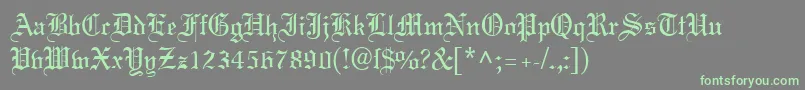 MeriageDb-Schriftart – Grüne Schriften auf grauem Hintergrund