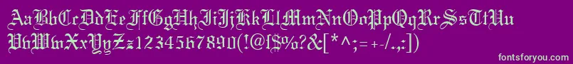 MeriageDb-fontti – vihreät fontit violetilla taustalla
