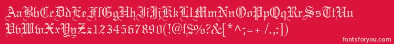 MeriageDb-Schriftart – Rosa Schriften auf rotem Hintergrund