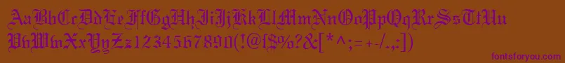 MeriageDb-fontti – violetit fontit ruskealla taustalla