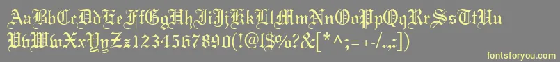 MeriageDb-Schriftart – Gelbe Schriften auf grauem Hintergrund
