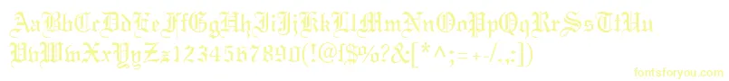 MeriageDb-Schriftart – Gelbe Schriften auf weißem Hintergrund