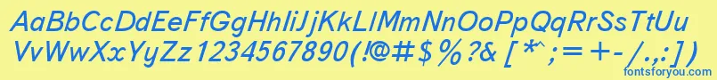 Txbi Font – Blue Fonts on Yellow Background