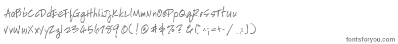 フォントHandscriptleftyBoldItalic – 白い背景に灰色の文字