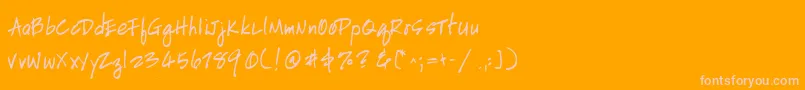 HandscriptleftyBoldItalic-Schriftart – Rosa Schriften auf orangefarbenem Hintergrund