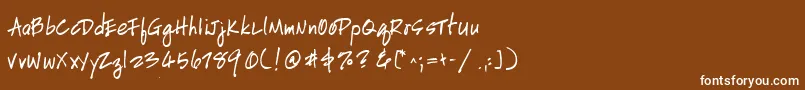 HandscriptleftyBoldItalic Font – White Fonts on Brown Background