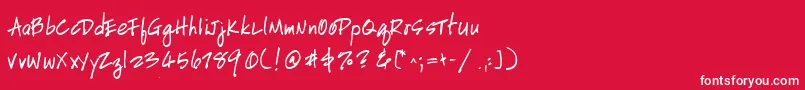 HandscriptleftyBoldItalic Font – White Fonts on Red Background