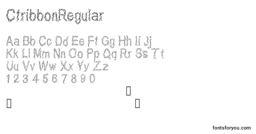 A fonte CfribbonRegular – alfabeto, números, caracteres especiais