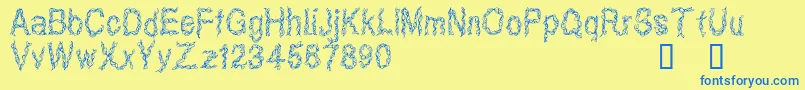 CfribbonRegular Font – Blue Fonts on Yellow Background