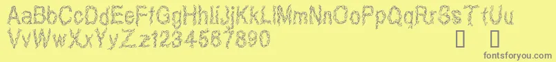 CfribbonRegular Font – Gray Fonts on Yellow Background
