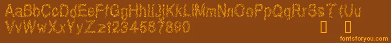 CfribbonRegular Font – Orange Fonts on Brown Background