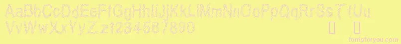 CfribbonRegular Font – Pink Fonts on Yellow Background